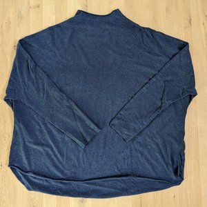 Frank & Eileen Funnel Neck Shirt - Navy Melange - Medium